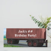 Big Rig Semi Truck Geburtstagsparty Einladungen (Stehend Vorderseite)