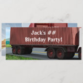 Big Rig Semi Truck Geburtstagsparty Einladungen (Vorne/Hinten)