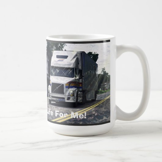 Big Rig Weißer LKW für LKW & Kids Kaffeetasse (Rechts)