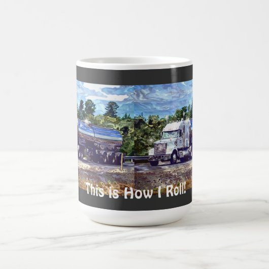 Big Rig White Cargo Truck für Lkw-Fahrer & Kinder Kaffeetasse (Mittel)