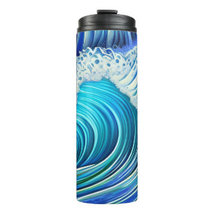 Big Ripple Blue Wave   Summer Blue Ocean Wave Thermosbecher