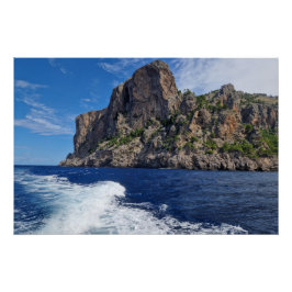 Big rock in the sea poster