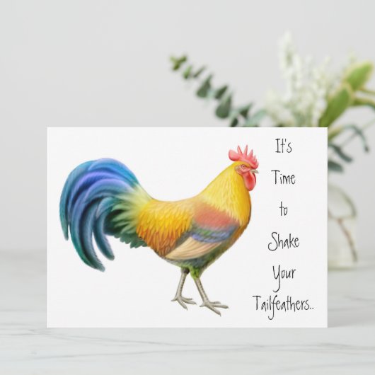 Big Rooster-Party Einladung (Stehend Vorderseite)