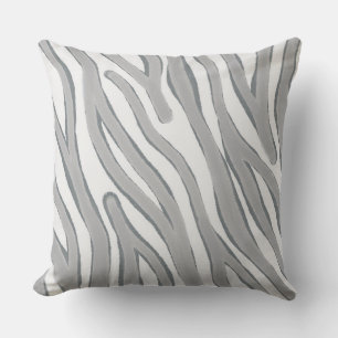 Big Rough Light Gray Zebra Strip Two Tone Kissen