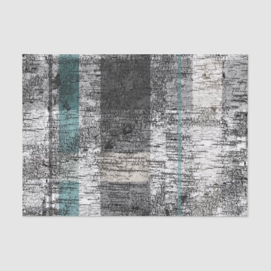 Big Rustic Kariert Birch Bark Print Seidenpapier (Vorderseite)