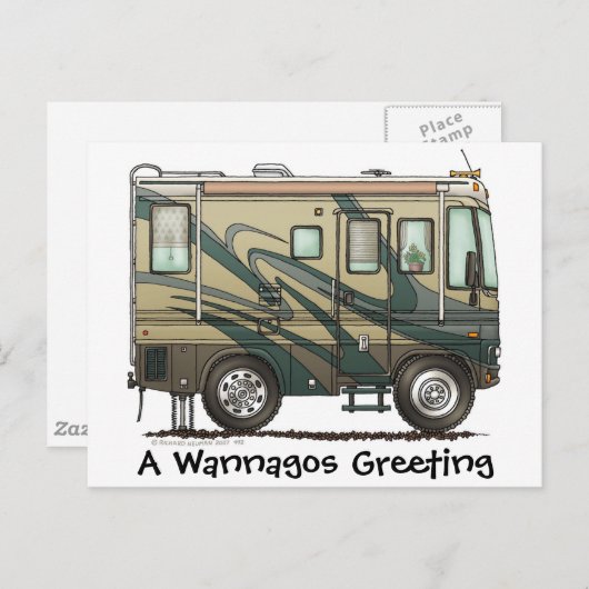 Big RV Camper Postkarten (Vorne/Hinten)