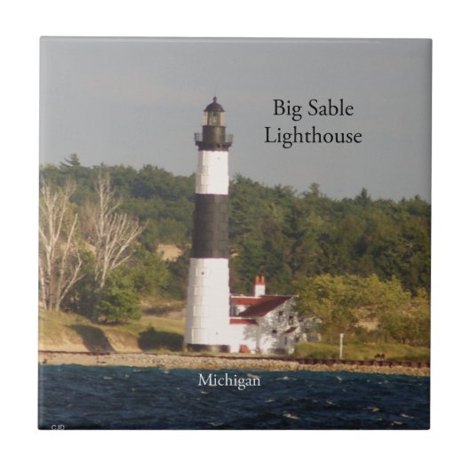 Big Sable Lighthouse aus Wasserfliesen Fliese (Vorderseite)
