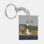 Big Sable Lighthouse doppelseitige Schlüsselkette Schlüsselanhänger (Vorderseite links)