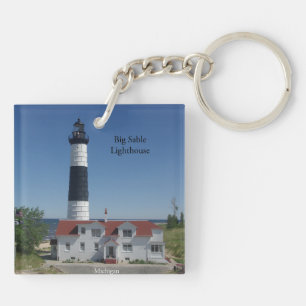 Big Sable Lighthouse doppelseitige Schlüsselkette Schlüsselanhänger