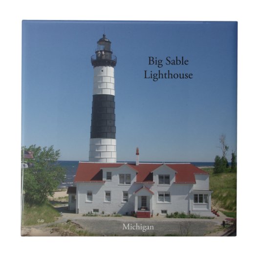 Big Sable Lighthouse Fliesen (Vorderseite)