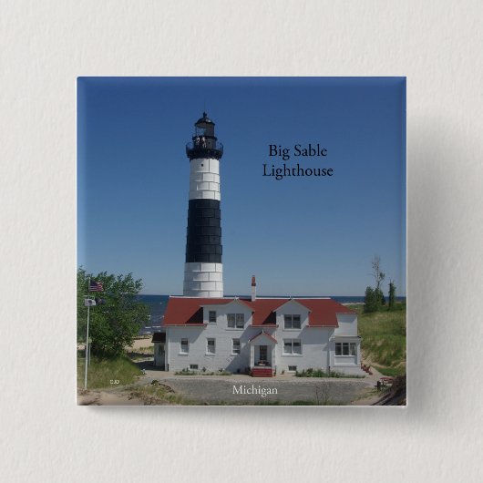 Big Sable Lighthouse Knopf Button (Vorderseite)