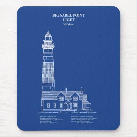 Big Sable Point Leuchtturm - Michigan – AD Mousepad (Vorne)