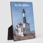 Big Sable Point Leuchtturm und Tower Plaque Fotoplatte (Seite)