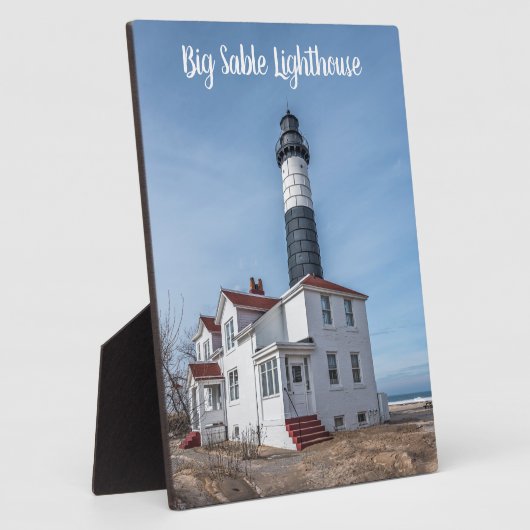 Big Sable Point Leuchtturm und Tower Plaque Fotoplatte (Seite)