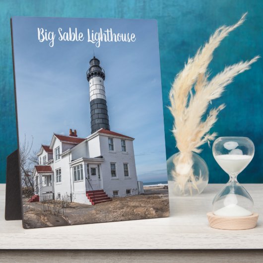 Big Sable Point Leuchtturm und Tower Plaque Fotoplatte (Seite)