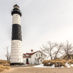 Big Sable Point Leuchtturm und Tower Plaque Fotoplatte<br><div class="desc">Der Schwarz-Weiß-Leuchtturm Big Sable Point in Ludington,  Michigan,  ist 50 Meter hoch</div>