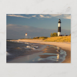 Big Sable Point Lighthouse am Lake Michigan 2 Postkarte