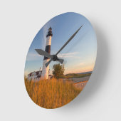 Big Sable Point Lighthouse am Lake Michigan 3 Runde Wanduhr (Winkel)