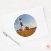 Big Sable Point Lighthouse am Lake Michigan 3 Runder Aufkleber (Umschlag)