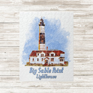 Big Sable Point Lighthouse Aquarell - Michigan Puzzle