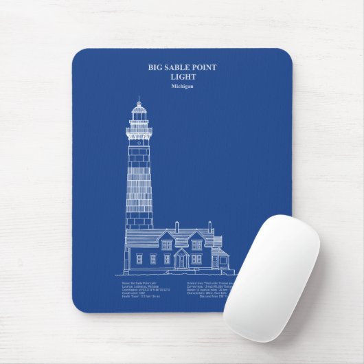 Big Sable Point Lighthouse - Michigan – AD Mousepad (Mit Mouse)