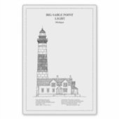 Big Sable Point Lighthouse - Michigan - BD Aufkleber (Vorderseite)
