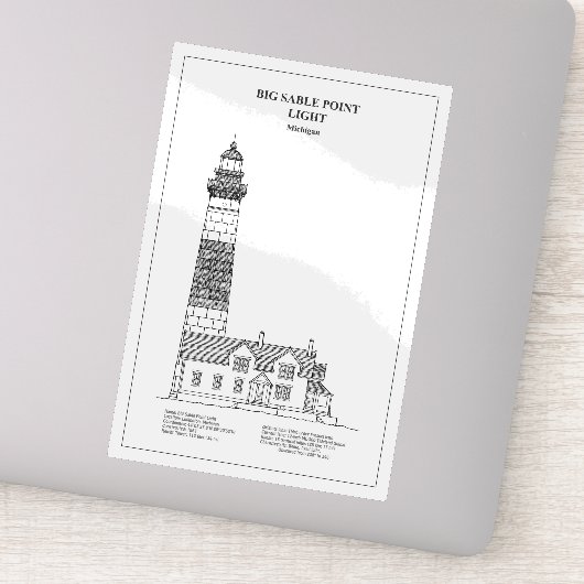 Big Sable Point Lighthouse - Michigan - BD Aufkleber (Detail)