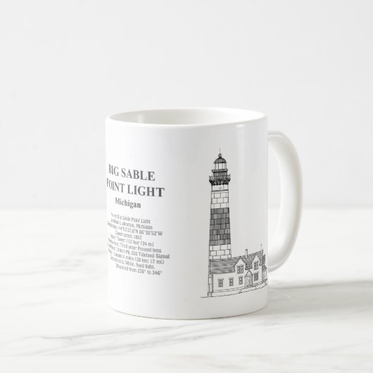 Big Sable Point Lighthouse - Michigan - BD Kaffeetasse (VorderseiteRechts)