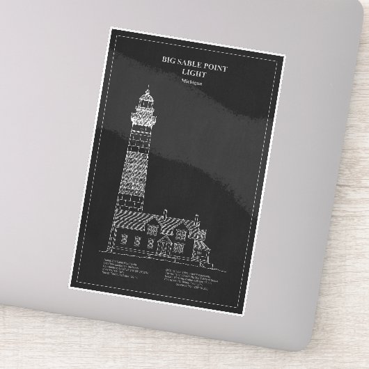 Big Sable Point Lighthouse - Michigan - PD Aufkleber (Detail)