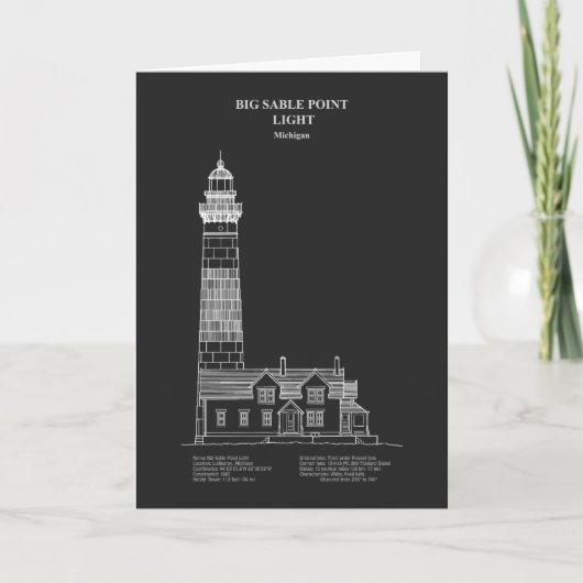 Big Sable Point Lighthouse - Michigan - PD Dankeskarte (Vorderseite)