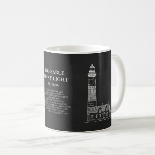 Big Sable Point Lighthouse - Michigan - PD Kaffeetasse (VorderseiteRechts)