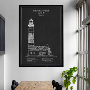 Big Sable Point Lighthouse - Michigan – PD Leinwanddruck