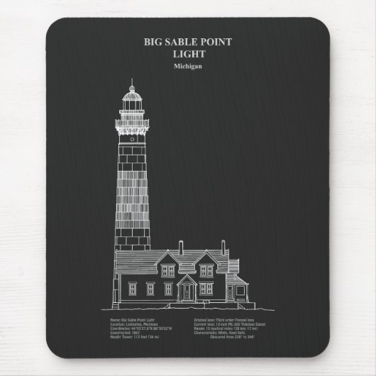 Big Sable Point Lighthouse - Michigan – PD Mousepad (Vorne)