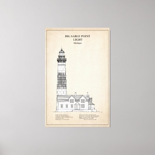 Big Sable Point Lighthouse - Michigan - SBD Leinwanddruck (Vorderseite)