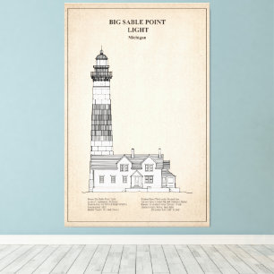 Big Sable Point Lighthouse - Michigan - SBD Leinwanddruck