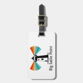 Big Sable Point Lighthouse Regenbogen Gepäckanhänger (Vorderseite vertikal)