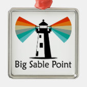 Big Sable Point Lighthouse Regenbogen Ornament Aus Metall (Vorne)