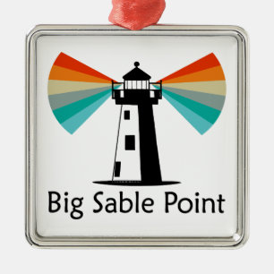 Big Sable Point Lighthouse Regenbogen Ornament Aus Metall