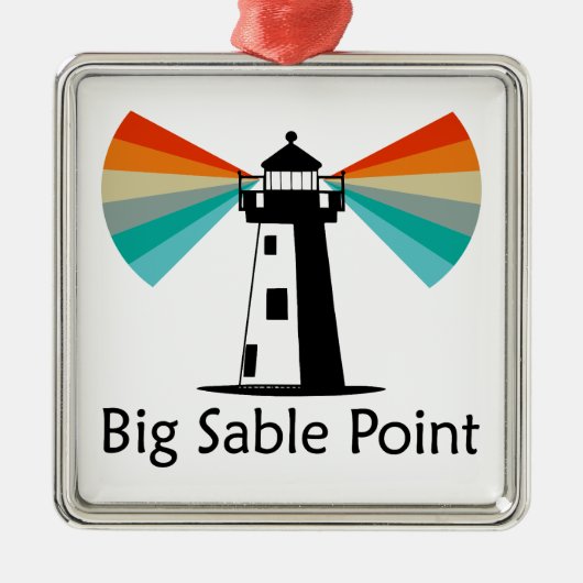 Big Sable Point Lighthouse Regenbogen Ornament Aus Metall (Vorne)