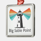 Big Sable Point Lighthouse Regenbogen Ornament Aus Metall (Links)