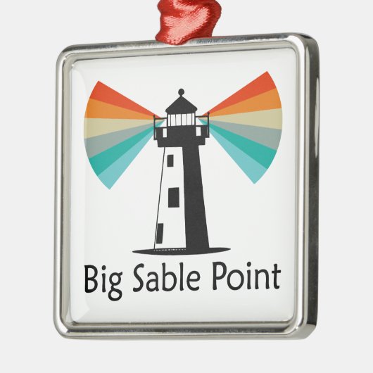 Big Sable Point Lighthouse Regenbogen Ornament Aus Metall (Links)