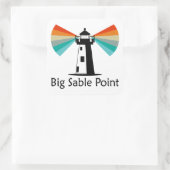 Big Sable Point Lighthouse Regenbogen Quadratischer Aufkleber (Tasche)