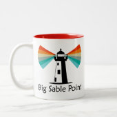 Big Sable Point Lighthouse Regenbogen Zweifarbige Tasse (Links)