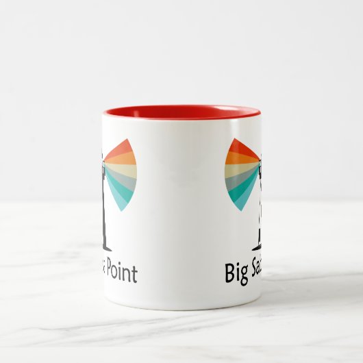 Big Sable Point Lighthouse Regenbogen Zweifarbige Tasse (Mittel)