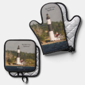 Big Sable Point Lighthouse Wasser Ofenhandschuh & Topflappen-Set (Vorderseite/Rückseite)