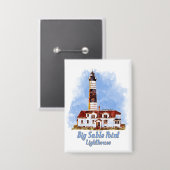 Big Sable Point Lighthouse Watercolor - Michigan Button (Vorderseite/Rückseite)