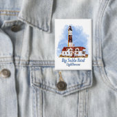 Big Sable Point Lighthouse Watercolor - Michigan Button (Insitu)