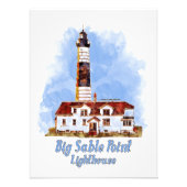 Big Sable Point Lighthouse Watercolor - Michigan Fotodruck (Vorne)
