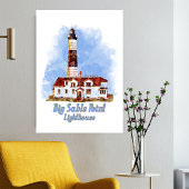 Big Sable Point Lighthouse Watercolor - Michigan Fotodruck