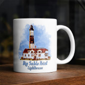 Big Sable Point Lighthouse Watercolor - Michigan Kaffeetasse